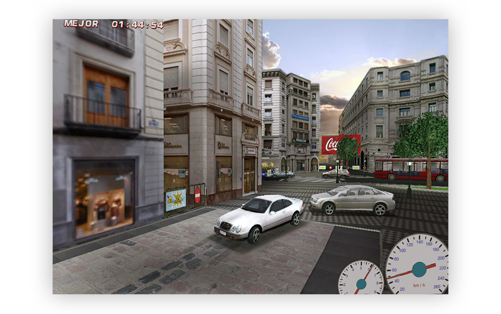 Granada Racer, a 3D car racing video game inspired by the streets and buildings of Granada, Spain.