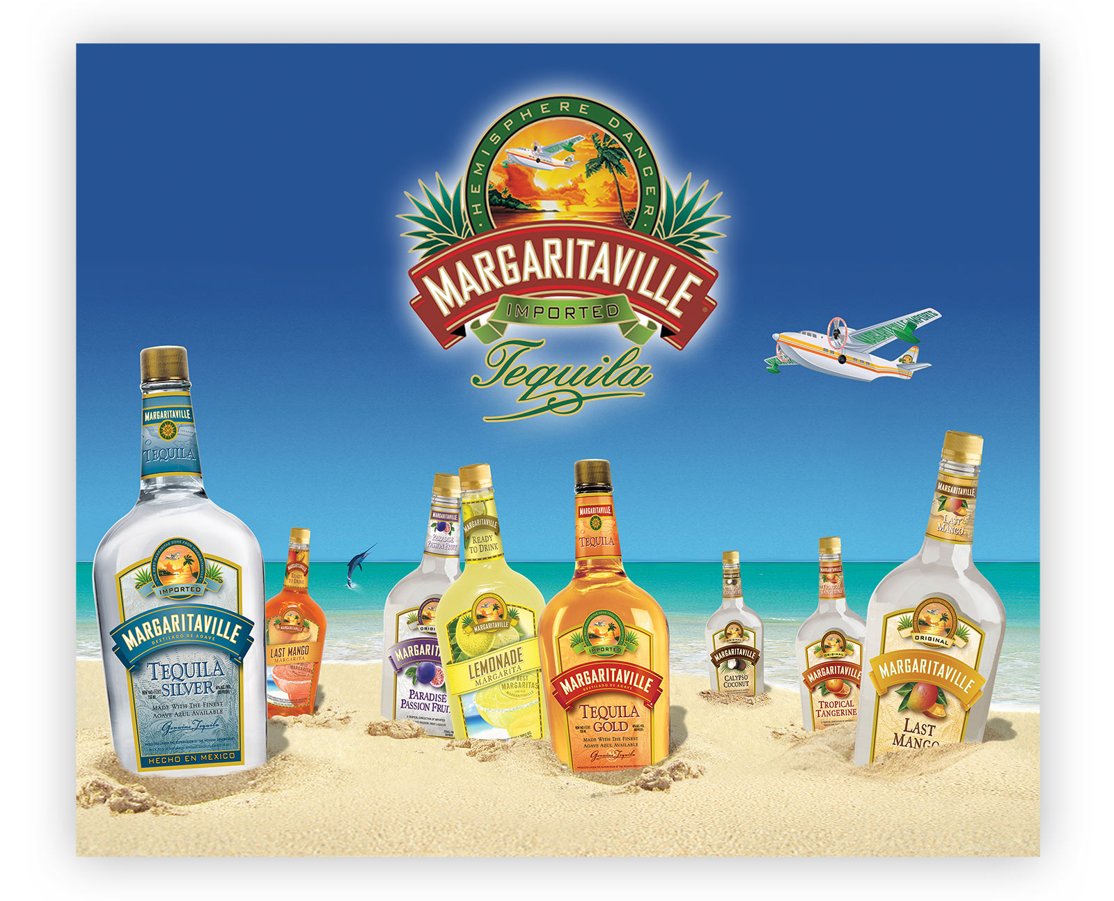 High-quality print and advertising for the spirits industry, depicting: Margaritaville.